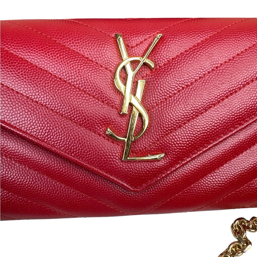 Yves Saint Laurent Red Wallet on Chain - Picture 5 of 12